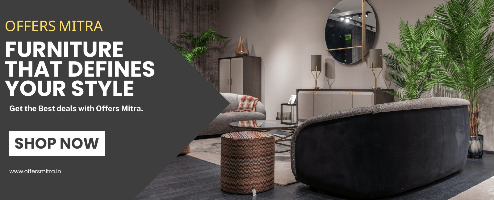 Grey Modern Furniture Promotion Banner